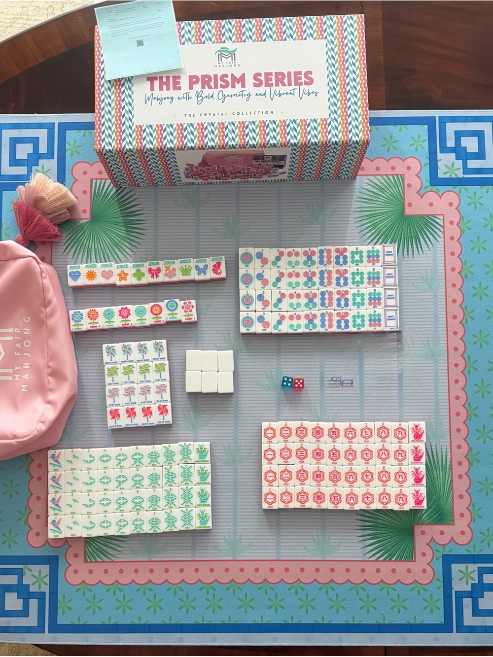 The Prism Series Mahjong Tile Set by My Fair Mahjong Pink